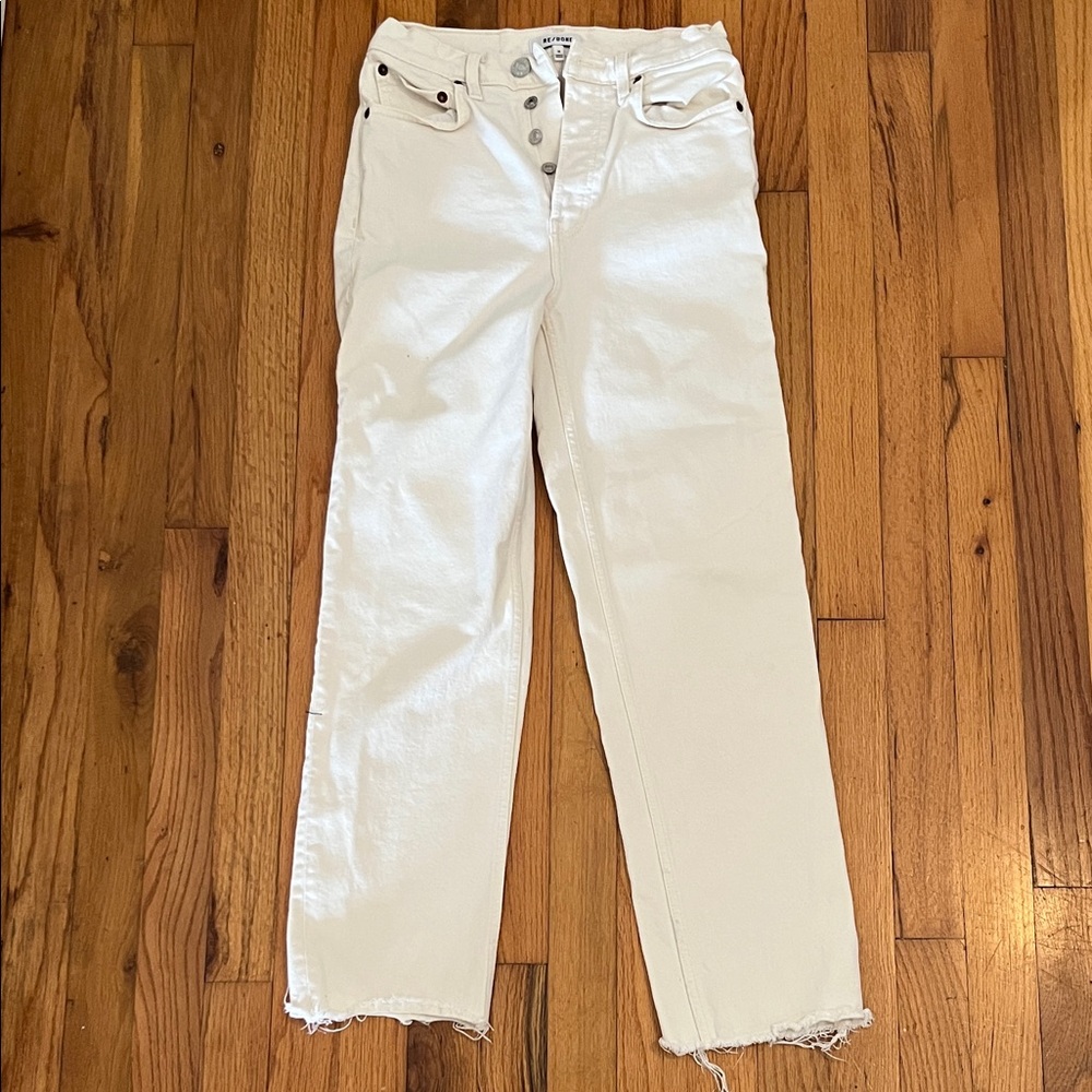 Re/Done White Straight Leg Women's Jeans